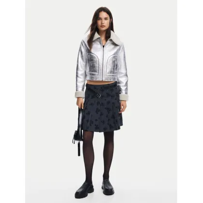 Zdjęcie Desigual Kurtka z imitacji skóry Londres 24WWEW32 Srebrny Regular Fit