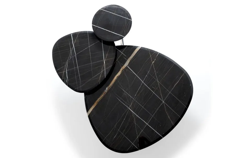 obrazek 2 Metal i marmur - ekskluzywny stolik kawowy 130x130x35cm z Włoch - Ulivi Salotti