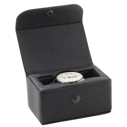 Zdjęcie Skórzane etui podróżne na jeden zegarek w czarnym kolorze