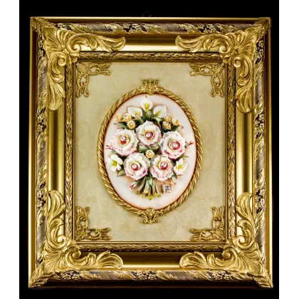 Zdjęcie Szykowny obraz porcelanowy zdobiony kryształkami Swarovskiego