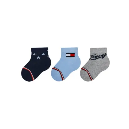Zdjęcie Tommy Hilfiger Zestaw 3 par wysokich skarpet dziecięcych 701224997 Niebieski