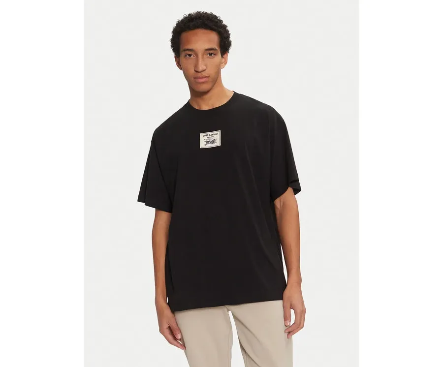 obrazek 1 Just Cavalli T-Shirt 77OAHE14 Czarny Regular Fit
