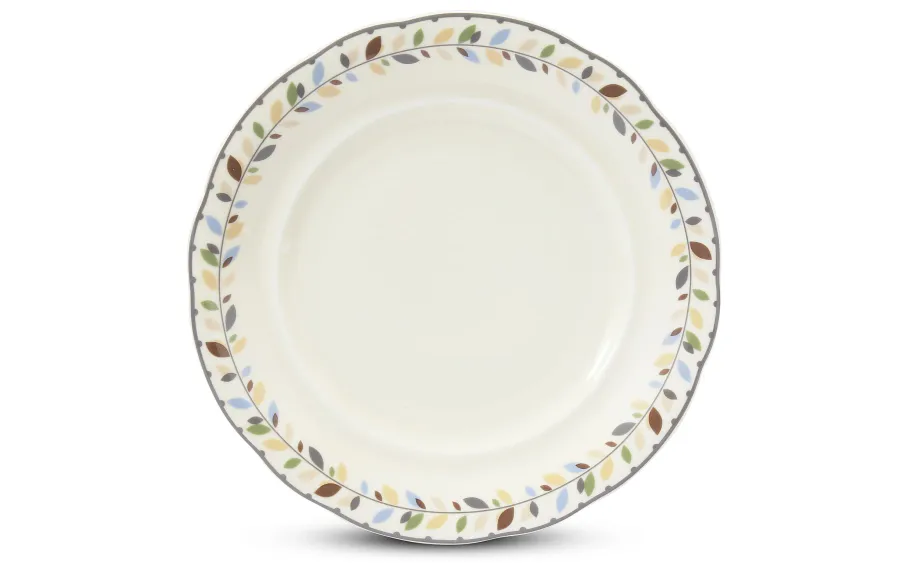 obrazek 2 Nowoczesny 12-elementowy zestaw talerzy z porcelany w kolorze kości słoniowej z  kolekcji NatureLine – Leander