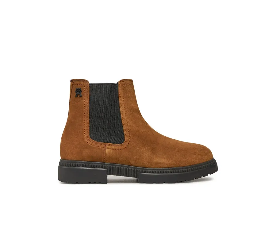 obrazek 1 Tommy Hilfiger Sztyblety Casual Cleated Suede Chelsea FM0FM05037 Brązowy