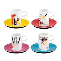 Picture Porcelain set of 4 coffee cups and saucers from the collection dedicated to the composer Tchaikovsky - Vista Alegre