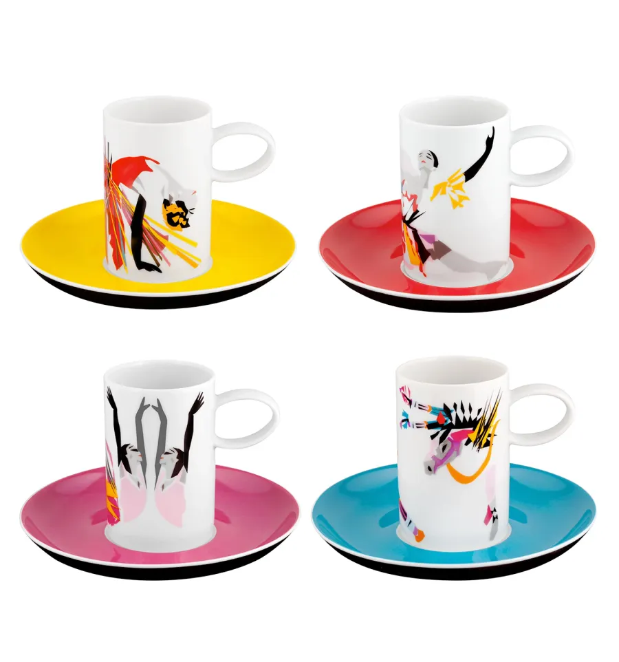 picture 1 Porcelain set of 4 coffee cups with saucers from the collection dedicated to the composer Czajkowski - Vista Alegre