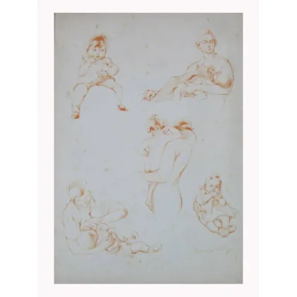 Zdjęcie Litografia Mariny Battaglia przedstawiająca badania matek i dzieci