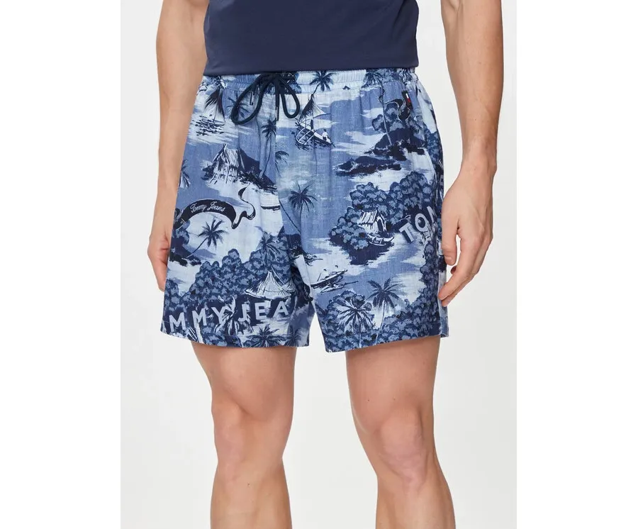 obrazek 1 Tommy Jeans Szorty materiałowe Hawaiian DM0DM18807 Niebieski Regular Fit