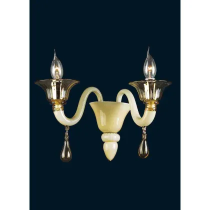 Zdjęcie Dekoracyjny kinkiet ze szkła Murano do salonu