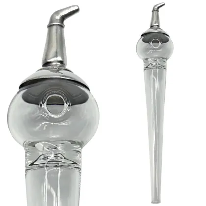 Zdjęcie Szklana pipeta do whisky z dodatkiem pewteru