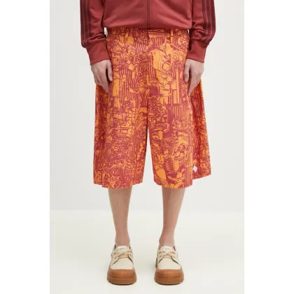 Zdjęcie Marcelo Burlon szorty bawełniane Aop Mech Pajama Shorts Orange Burgundy męskie kolor pomarańczowy CMCB00AS25FAB0012028