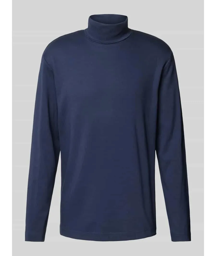 obrazek 1 Bluzka o kroju regular fit z mieszanki bawełny z długim rękawem i golfem