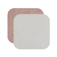 Zdjęcie Podkładka pod szklankę 12x12 cm wykonana ze skóry w kolorze perłowym i szaroróżowym