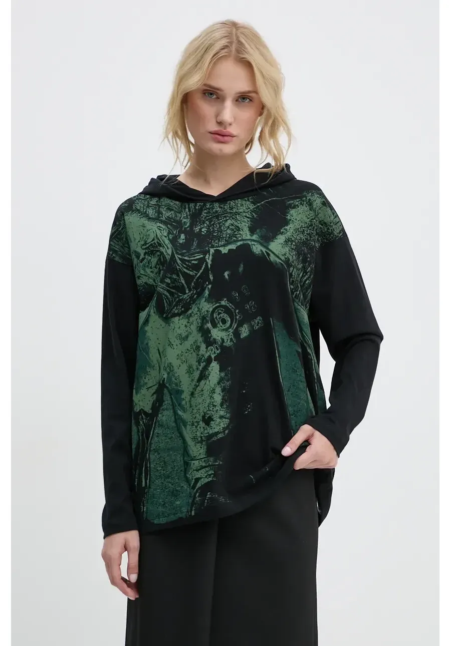 obrazek 1 MM6 Maison Margiela longsleeve bawełniany kolor czarny S62GD0190.S23588