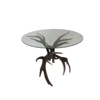 Zdjęcie Osobliwy stół z poroża jelenia i łosia w stylu nowoczesnym