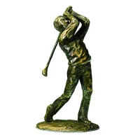 Zdjęcie Cudowna figurka golfisty z platerowanego brązu - idealny upominek dla miłośnika tego sportu