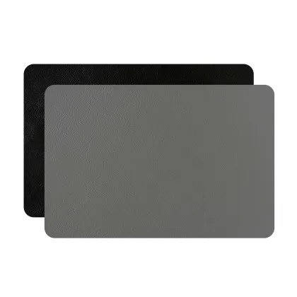 Picture Leather rectangular desk pad 45x30 cm in black and gray