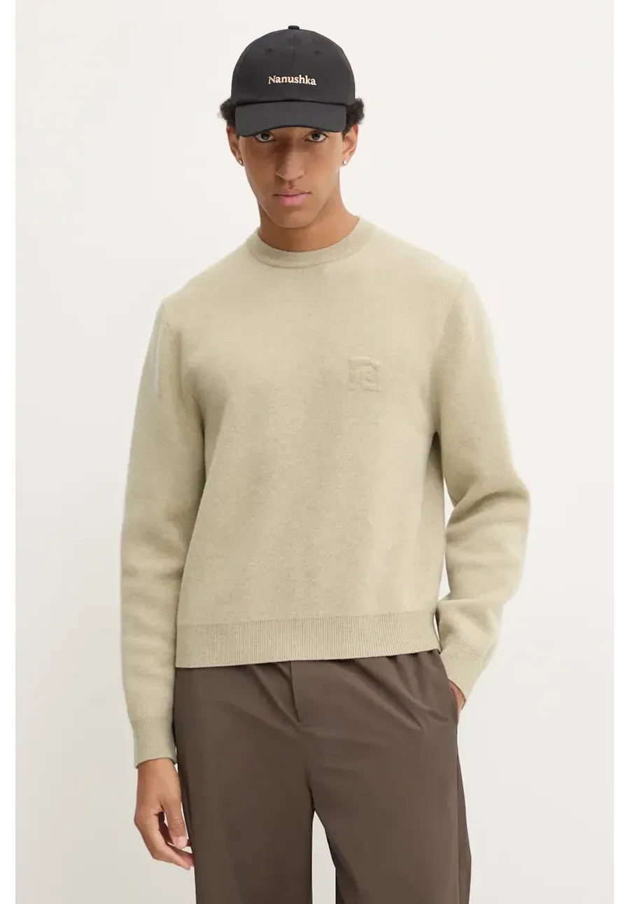 obrazek 1 Nanushka sweter wełniany STONO męski kolor zielony  NM24PFSW00372