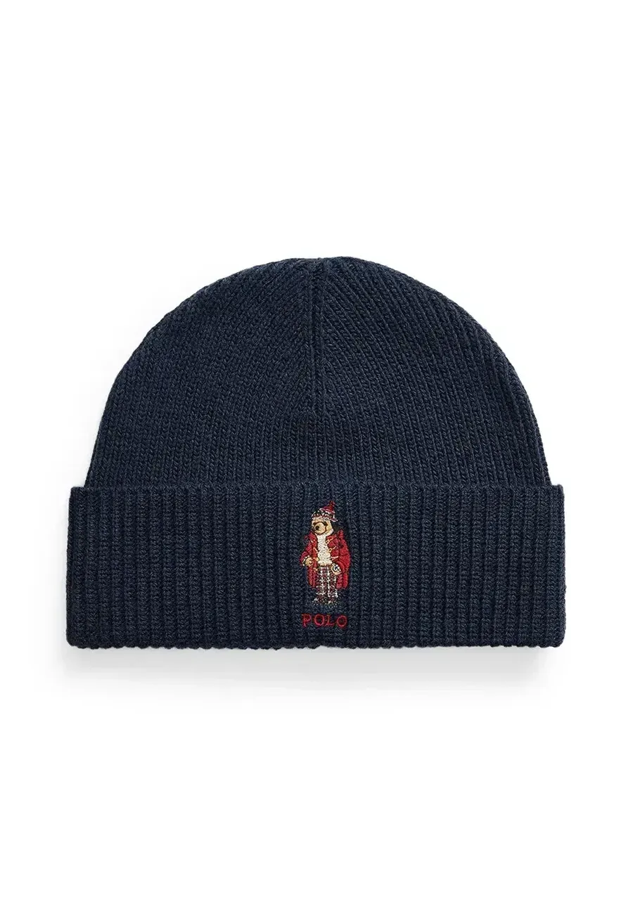 obrazek 1 Polo Ralph Lauren czapka z domieszką wełny kolor granatowy z grubej dzianiny 449959381