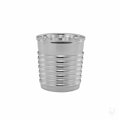 Picture Luxurious silver-plated wine goblet decorated with stripes - Zaramella Argenti