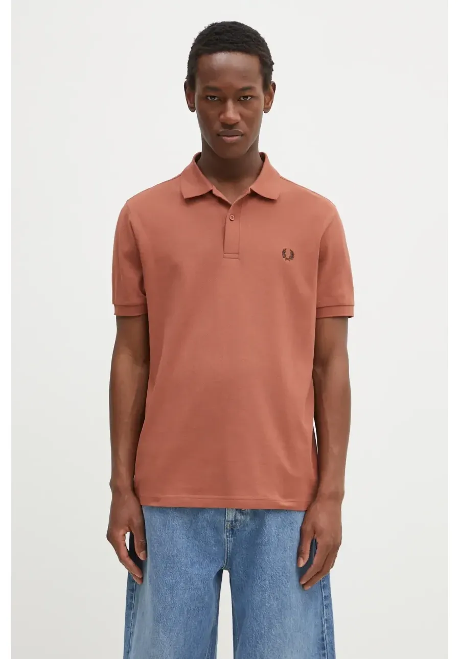 obrazek 1 Fred Perry polo bawełniane męski kolor pomarańczowy gładki M6000.Y52