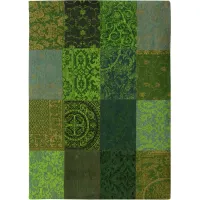 Picture Luxury green patchwork rug - SPRING LEAVES 8106