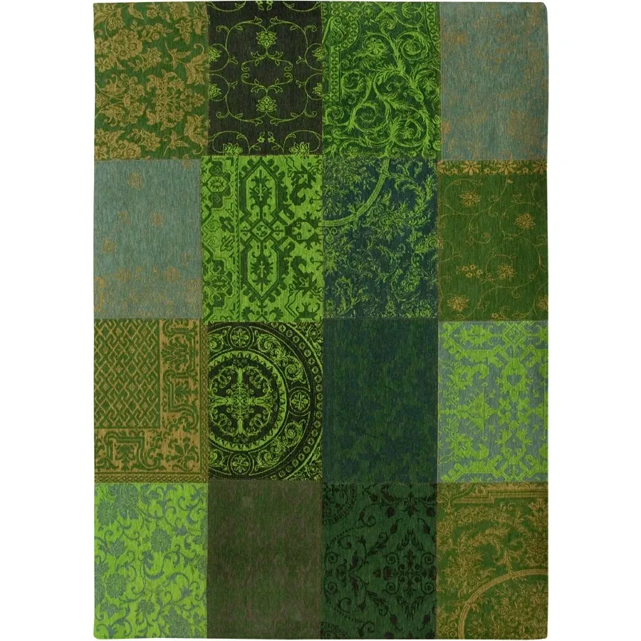 picture 1 Luxury green patchwork rug - SPRING LEAVES 8106