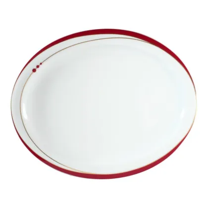 Zdjęcie Porcelanowy owalny talerz obiadowy 29x24 cm w stylu nowoczesnym - Seltmann Weiden