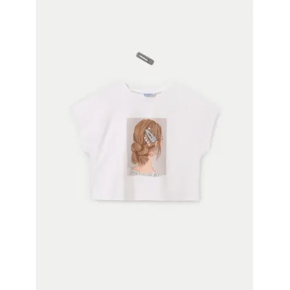 Zdjęcie Mayoral T-Shirt 6021 Écru Relaxed Fit