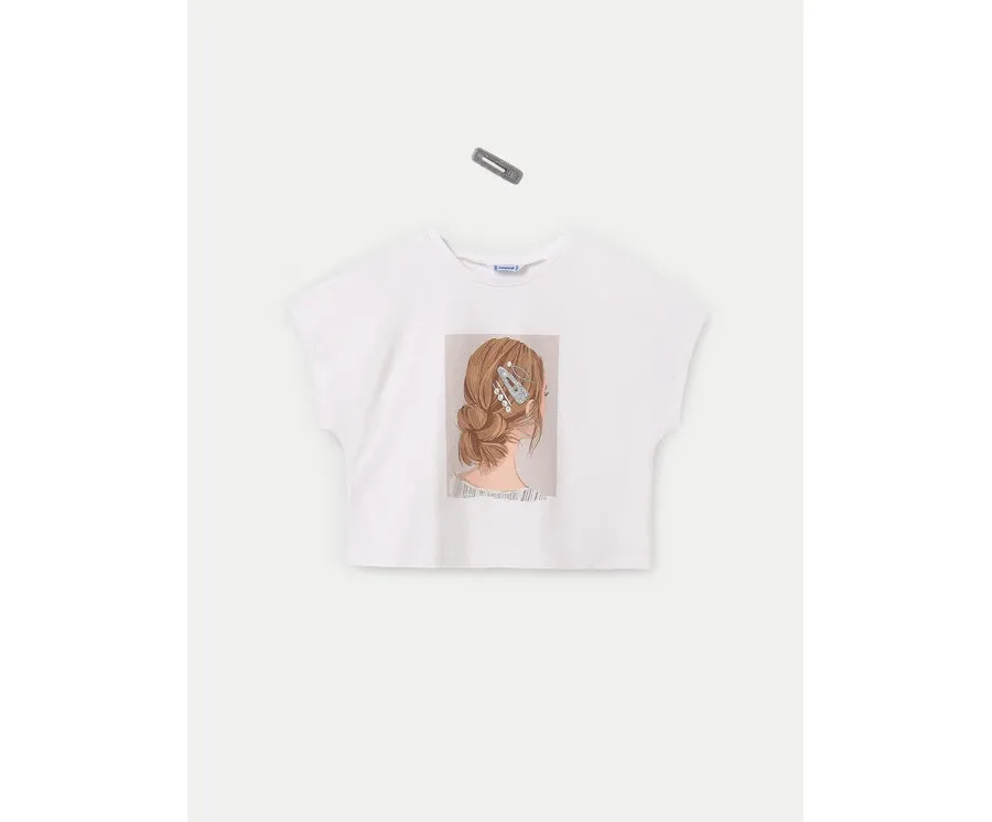 obrazek 1 Mayoral T-Shirt 6021 Écru Relaxed Fit