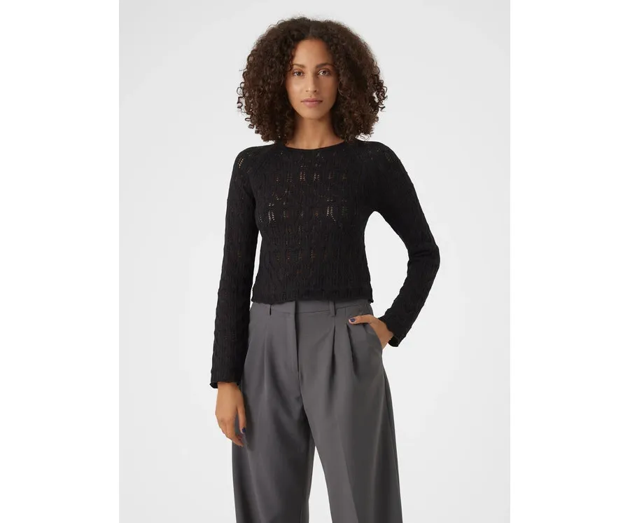 obrazek 1 Vero Moda Sweter Fabienne 10299617 Czarny Slim Fit