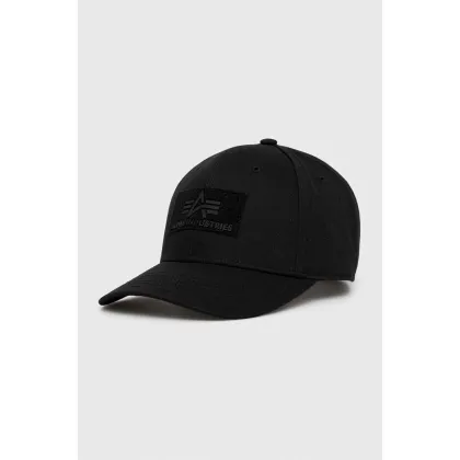 Zdjęcie Alpha Industries czapka bawełniana kolor czarny z aplikacją 168903.03-Black