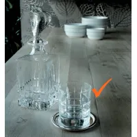 Picture A phenomenal set of 6 whiskey glasses with plates made of silver-plated brass