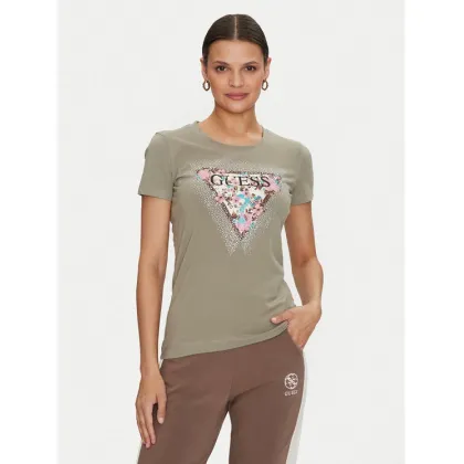 Zdjęcie Guess T-Shirt Cherry Flower W4YI26 J1314 Zielony Slim Fit