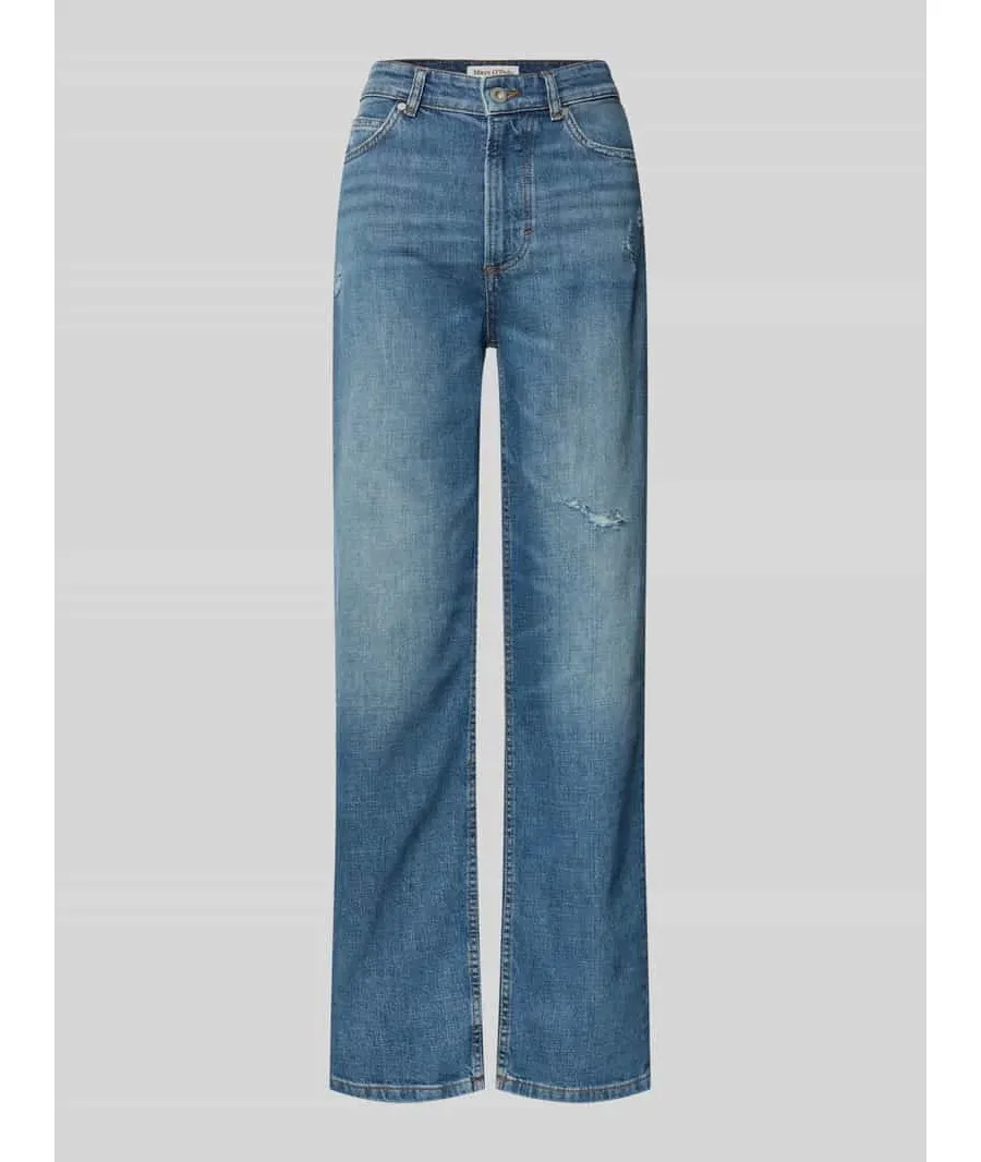 obrazek 1 Jeansy o kroju straight fit z efektem znoszenia