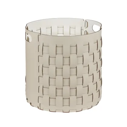 Zdjęcie Luksusowy kosz Bottega Ø40xH40 cm w oryginalnym waniliowym kolorze