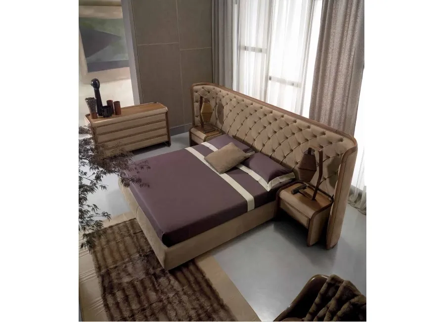 obrazek 1 Stylowe, designerskie łóżko z zagłówkiem, queen size - Ulivi Salotti