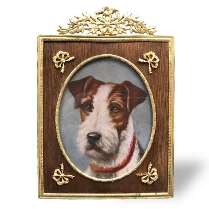 Zdjęcie Ramka na zdjęcia z pozłacanego brązu z końca XIX w