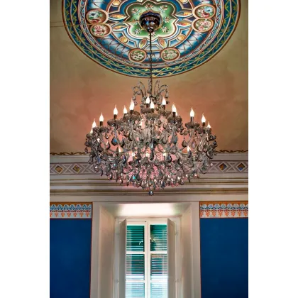 Zdjęcie Cudowny włoski żyrandol wykonany z kryształu