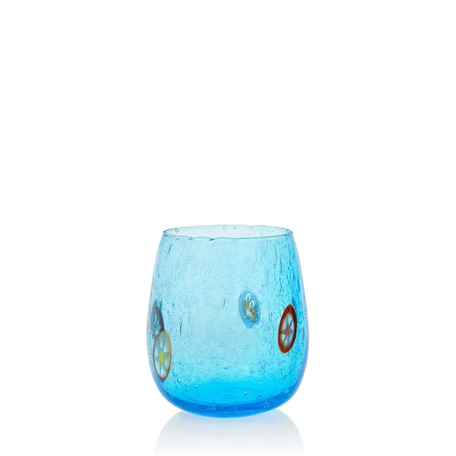 obrazek 1 Błękitny komplet 6 szklanek ze szkła murano (9,5 cm)