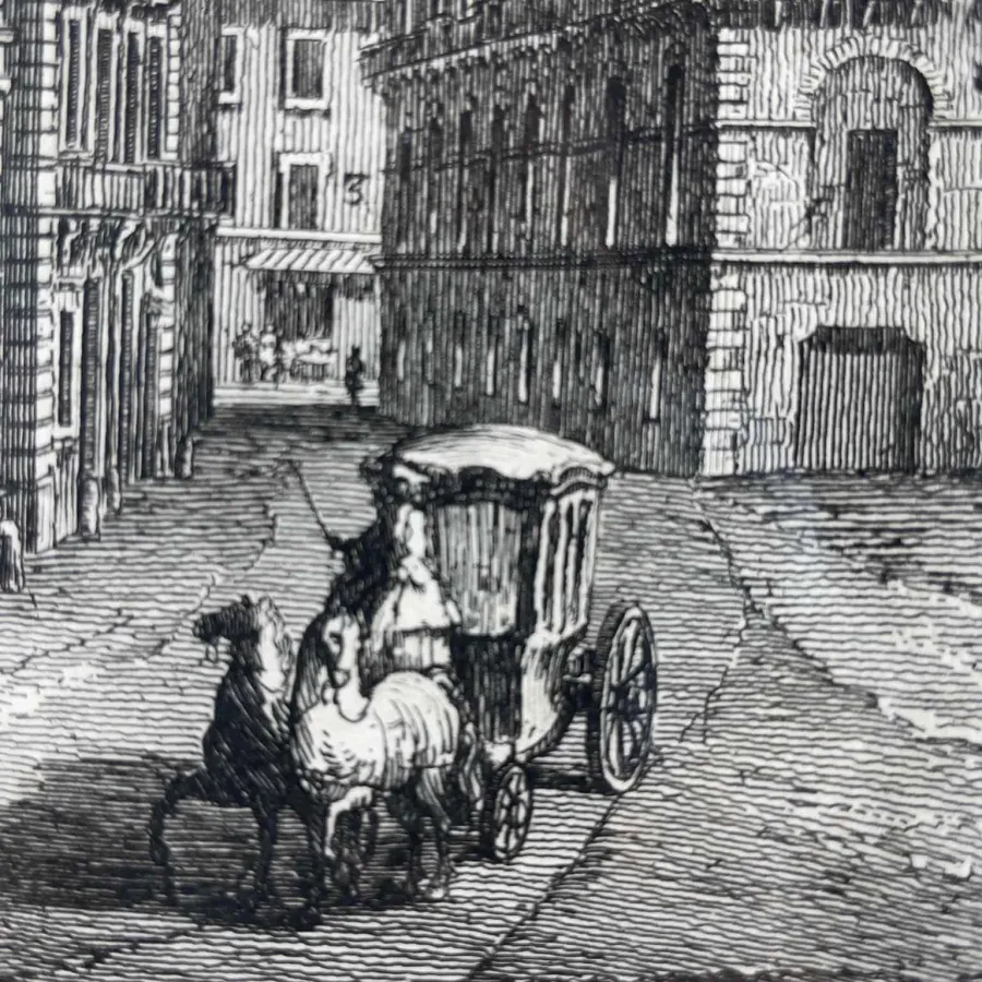 obrazek 3 Gustowny antyczny wydruk widok Palazzo San Marco XVIII wiek