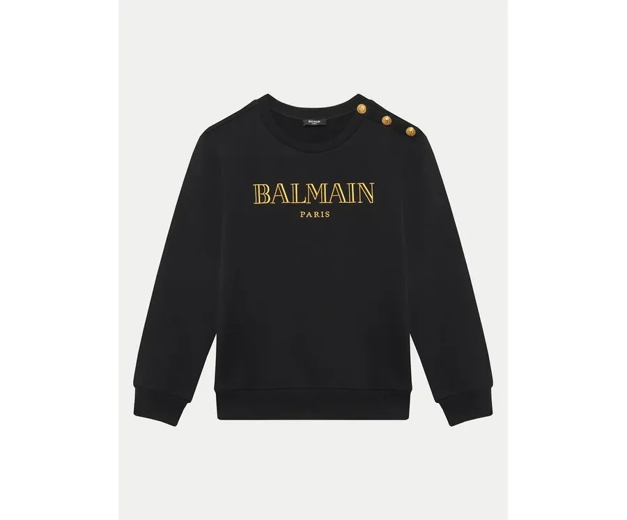 obrazek 1 Balmain Bluza BV4B10-Z0081 930OR Czarny Regular Fit