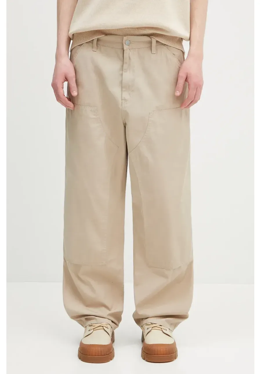 obrazek 1 Carhartt WIP spodnie bawełniane Double Knee Pant męskie kolor beżowy w fasonie chinos I034795.G102