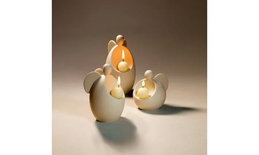 obrazek 3 Włoska ceramiczna figurka anioła ze świeczką