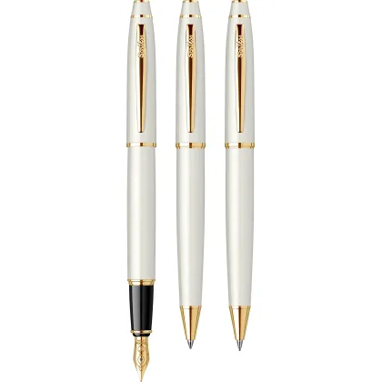 Zdjęcie Fantastyczny zestaw piśmienniczy w biało-złotym kolorze