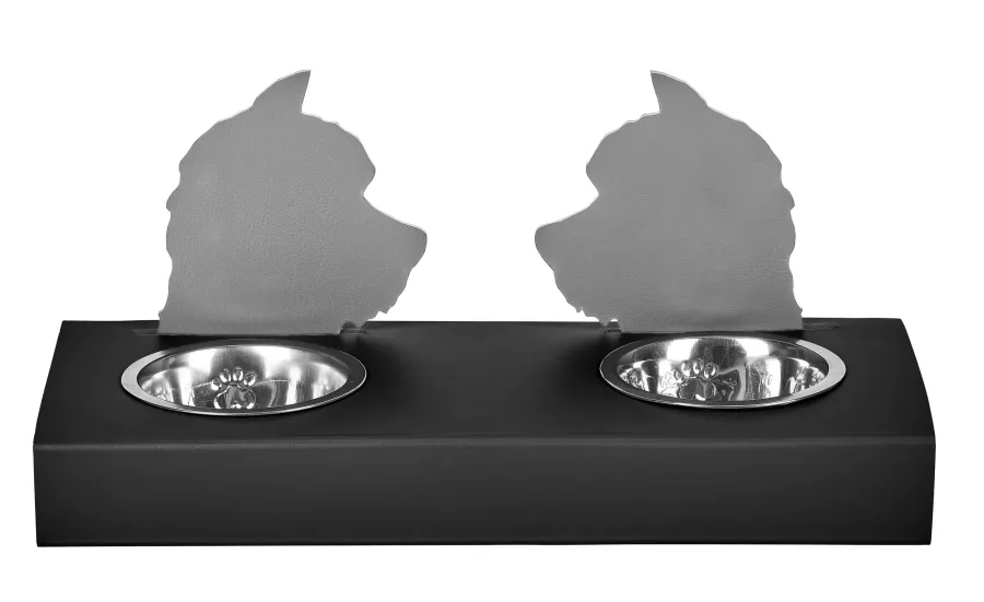 obrazek 1 Wyjątkowy czarny zestaw misek dla psa 40x22xH7,5 cm