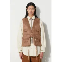 Zdjęcie Engineered Garments bezrękawnik Fowl Vest męski kolor brązowy przejściowy 23F1C002.CT253