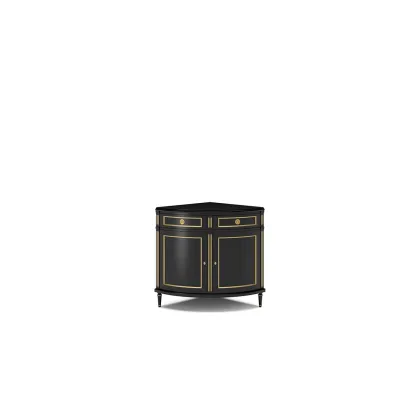 Picture Corner chest of drawers made of cherry wood