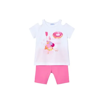 Zdjęcie Mayoral Komplet t-shirt i spodenki 3708 Różowy Regular Fit