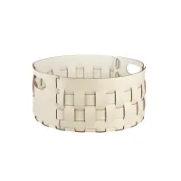 Picture Unique round Bottega basket Ø40xH20 cm in vanilla color